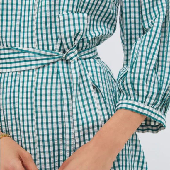Pomander Place Tuckernuck green Checkered Long Sleeve Dress - Picture 3 of 6